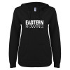 Thumbnail image for  ENZA Womens Black V Notch Raw Edge Fleece Hoodie