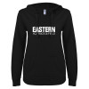 Thumbnail image for  ENZA Womens Black V Notch Raw Edge Fleece Hoodie