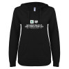 Thumbnail image for  ENZA Womens Black V Notch Raw Edge Fleece Hoodie
