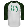 Thumbnail image for  White/Dark Green Raglan Baseball T Shirt