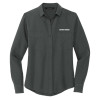 Thumbnail image for  Mercer + Mettle Womens Grey Crepe Long Sleeve Camp Blouse
