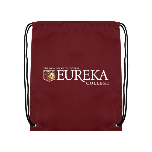  Maroon Drawstring Backpack - Eureka College w/ Shield