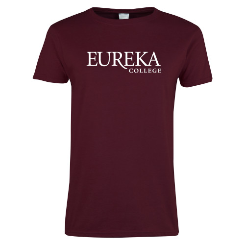  Womens Maroon Short Sleeve Tee - Wordmark