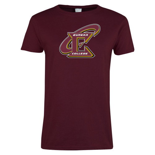  Womens Maroon Short Sleeve Tee - Primary Athletic Mark