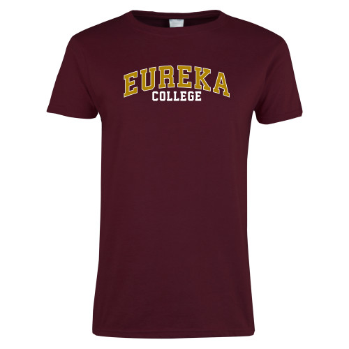 Eureka College Womens Maroon Short Sleeve Tee