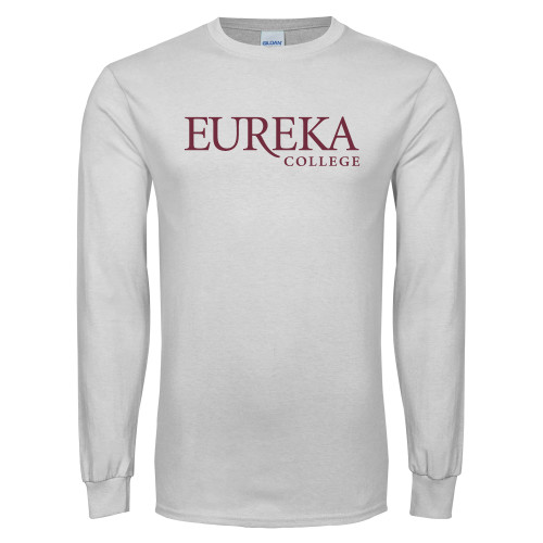  White Long Sleeve T Shirt - Wordmark