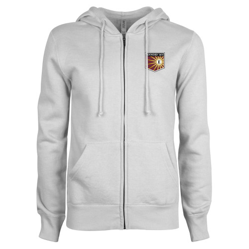  ENZA Womens White Fleece Full Zip Hoodie - Shield