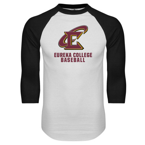  White/Black Raglan Baseball T Shirt - Baseball