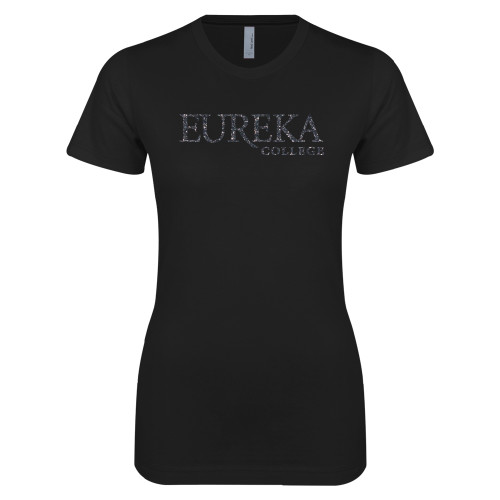  Next Level Womens Black Boyfriend Tee - F Graphite Soft Glitter