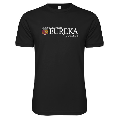  Next Level Black SoftStyle T Shirt - Eureka College w/ Shield