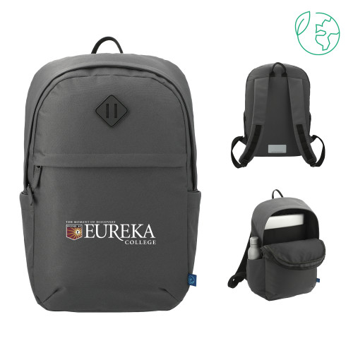  Repreve Charcoal Ocean Commuter Computer Backpack - Eureka College w/ Shield