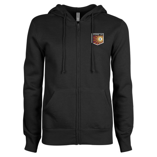  ENZA Womens Black Fleece Full Zip Hoodie - Shield