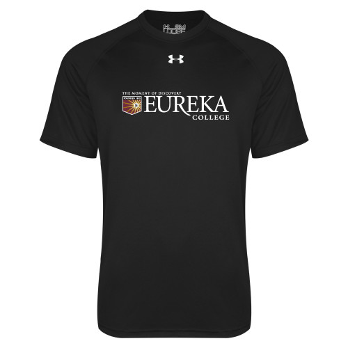  Under Armour Black Tech Tee - Eureka College w/ Shield