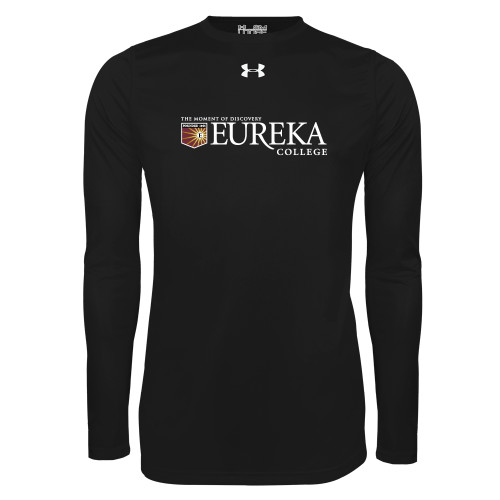  Under Armour Black Long Sleeve Tech Tee - Eureka College w/ Shield