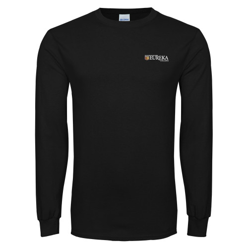  Black Long Sleeve T Shirt - Eureka College w/ Shield