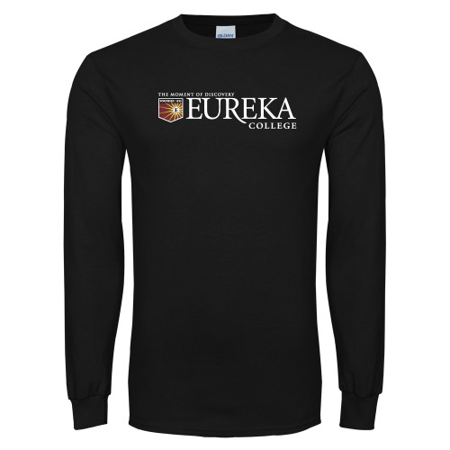  Black Long Sleeve T Shirt - Eureka College w/ Shield