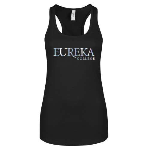  Next Level Womens Black Racerback Tank  - Wordmark Foil