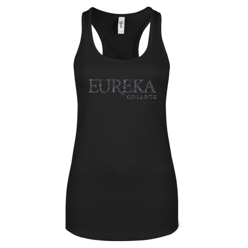  Next Level Womens Black Racerback Tank  - F Graphite Soft Glitter