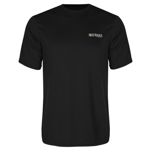  Black Performance Tee - Eureka College w/ Shield