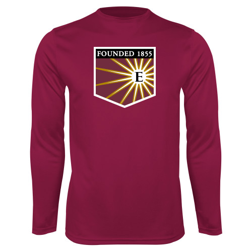  Maroon Performance Long Sleeve Shirt - Shield