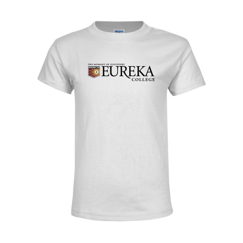  Youth White T Shirt - Eureka College w/ Shield