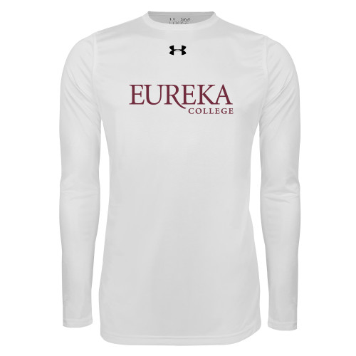  Under Armour White Long Sleeve Tech Tee - Wordmark