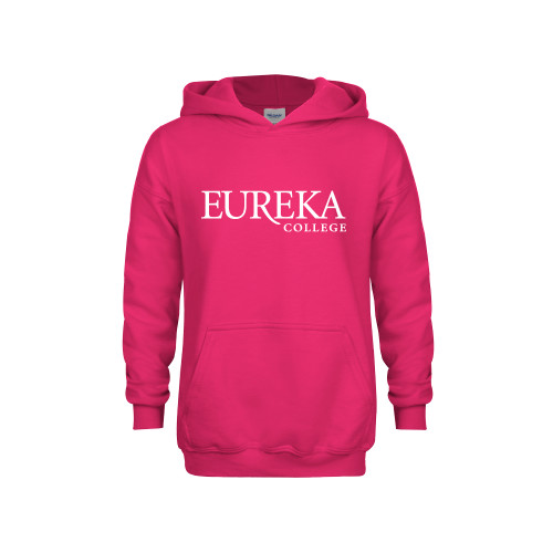  Youth Hot Pink Fleece Hoodie - Wordmark