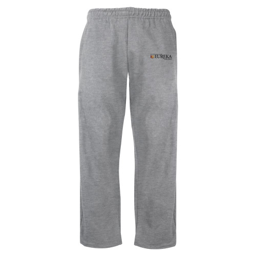  Grey Fleece Open Bottom Pant - Eureka College w/ Shield