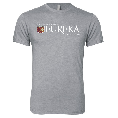  Next Level Heather Grey Triblend Tee - Eureka College w/ Shield