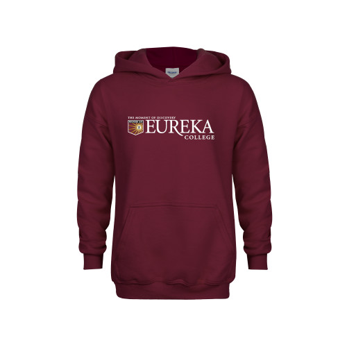  Youth Maroon Fleece Hoodie - Eureka College w/ Shield