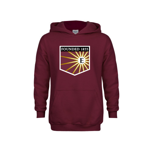  Youth Maroon Fleece Hoodie - Shield