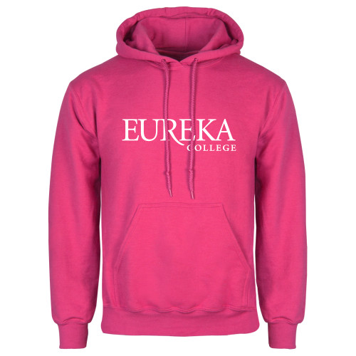  Womens Fuchsia Fleece Hoodie - Wordmark