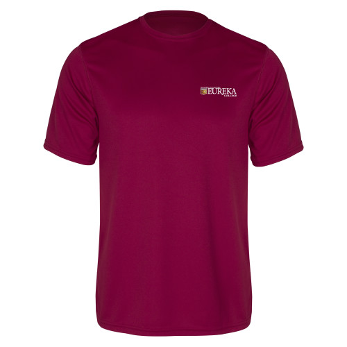  Maroon Performance Tee - Eureka College w/ Shield