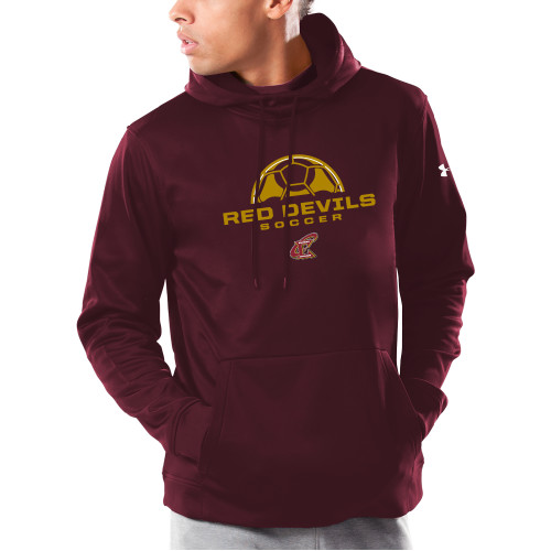  Under Armour Maroon Armour Fleece Hoodie - Soccer Half Ball