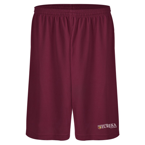  Maroon Performance Classic 9 Inch Short - Eureka College w/ Shield