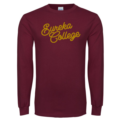  Maroon Long Sleeve T-Shirt - Fancy Script