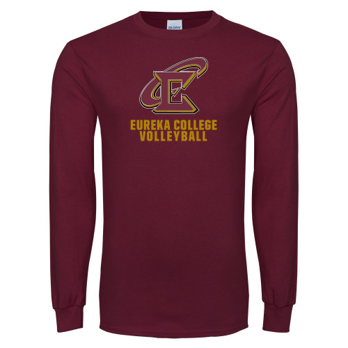  Maroon Long Sleeve T-Shirt - Volleyball