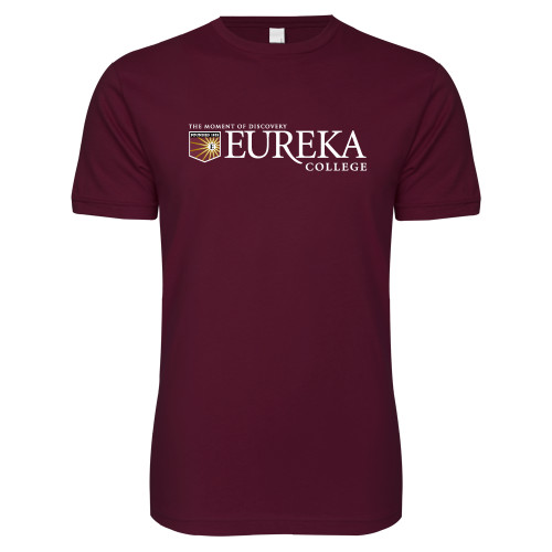  Next Level Maroon SoftStyle T Shirt - Eureka College w/ Shield