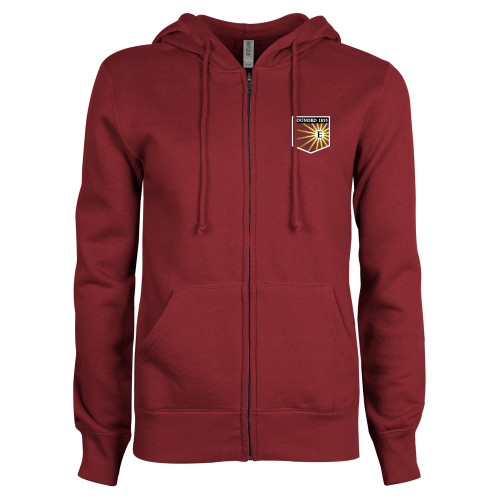  ENZA Womens Maroon Fleece Full Zip Hoodie - Shield