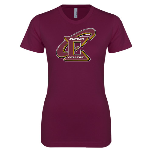  Next Level Womens Maroon Boyfriend Tee - Primary Athletic Mark