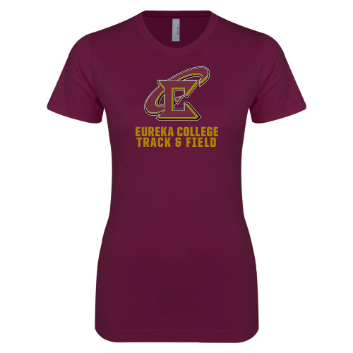  Next Level Womens Maroon Boyfriend Tee - Track and Field