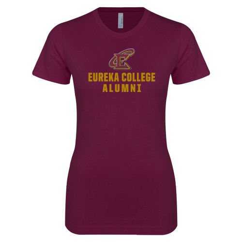  Next Level Womens Maroon Boyfriend Tee - Alumni