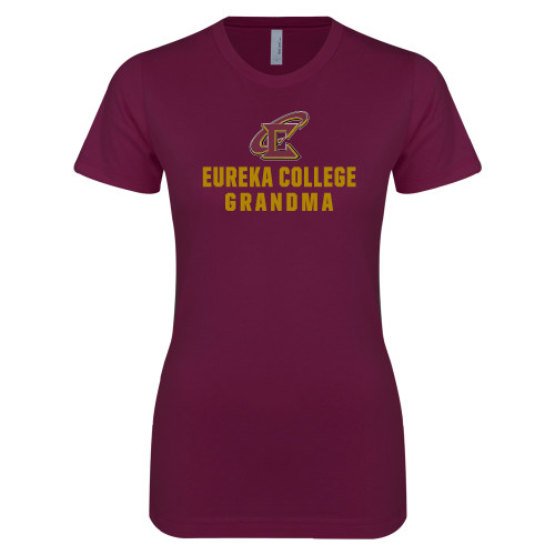  Next Level Womens Maroon Boyfriend Tee - Grandma