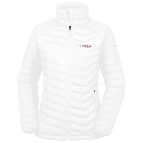  Columbia Womens White Powder Lite Jacket - Wordmark