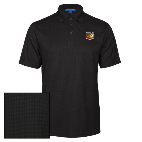  Black Performance Fine Jacquard Polo - Shield
