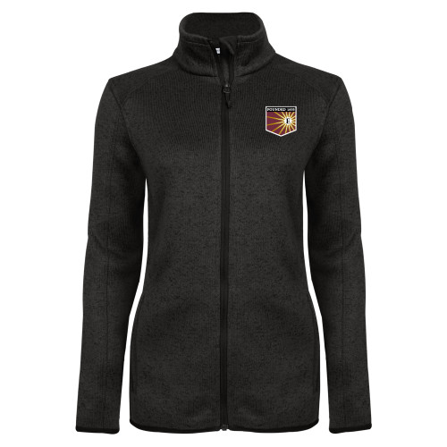  Womens Black Heather Fleece Jacket - Shield