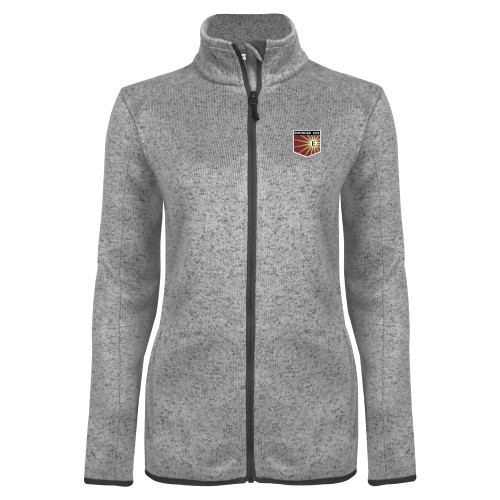  Womens Grey Heather Fleece Jacket - Shield