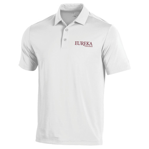  Under Armour White Performance Polo - Wordmark
