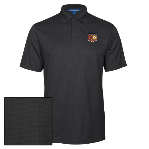  Charcoal Performance Fine Jacquard Polo - Shield