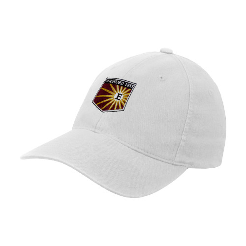  White Flexfit Structured Low Profile Hat - Shield
